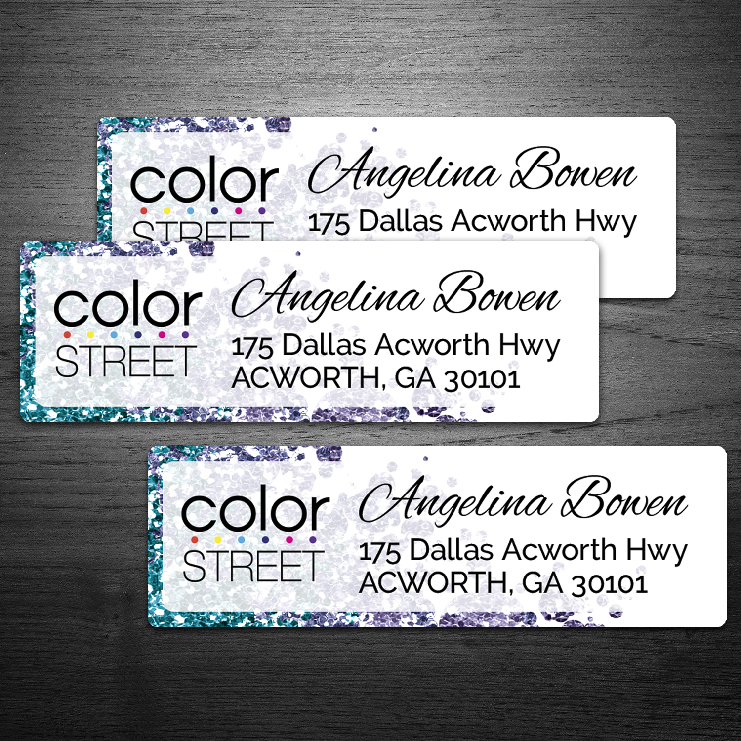 Personalized Color Street Return Address Labels Digital Files CS34 Color Street Business Card Card Color Street Catalog Labels