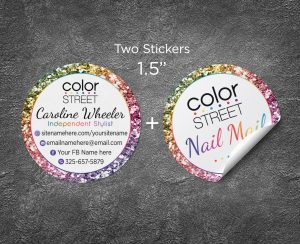 Color Street Round Sticker, Printed ColorStreet Label, Nail Mail, Nail Color Street Independent Stylist supplies, Envelop Seal Sticker CS#12