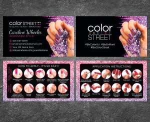 Color Street Busness Cards, Application Instructions, Color Street Busness, Color Street Nails Business, ColorStreet Business Card CS#1