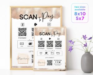 Scan to Pay Template, Scan to Pay Sign, QR Payment Template, Editable Canva Template, QR Code Template, small business Sign Template StP#1N
