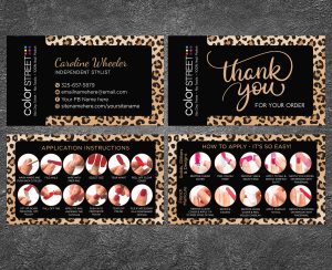 Personalized Nail Business Cards, Color Street Business Cards, Application Instructions, Independent Stylist, ColorStreet Business Card #16